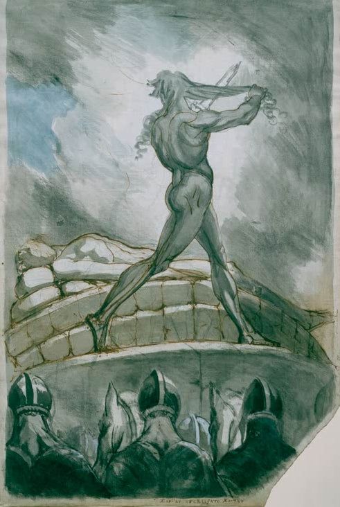 Achilleus opfert sein Haar am Scheiterhaufen des Patroklos | Johann Heinrich Füssli