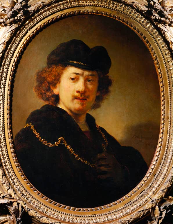 Selbstbildnis mit Mütze und Goldkette | Rembrandt van Rijn