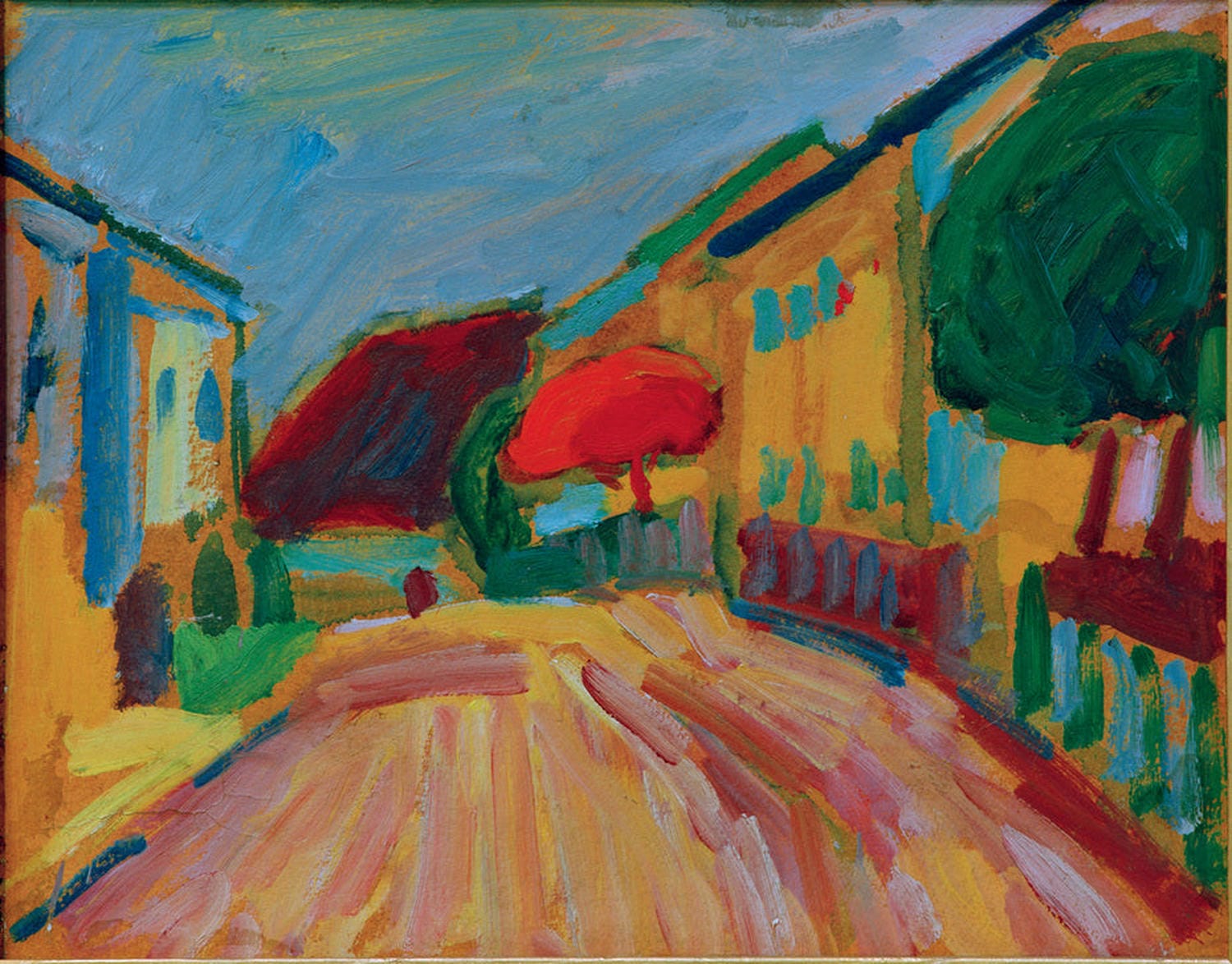 Kunstdruck von Alexej von Jawlenskys Skizze aus Murnau. Eine expressive Darstellung der Landschaft von Murnau, die durch kräftige Farben und abstrakte Formen die Atmosphäre des Ortes einfängt.