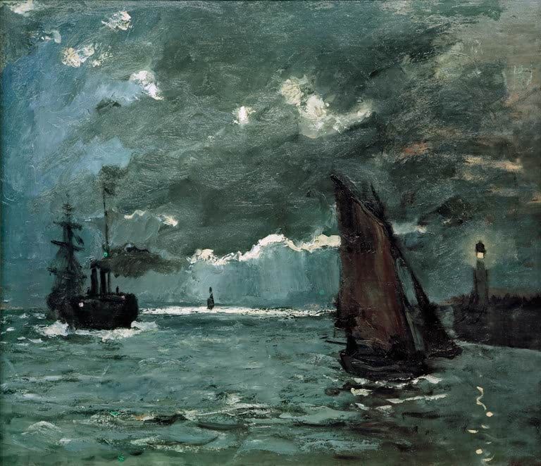 Schiffe im Mondschein | Claude Monet