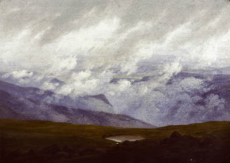 „Ziehende Wolken“ von Caspar David Friedrich – romantische Landschaft mit bewegten Wolken und wechselndem Licht am Himmel.