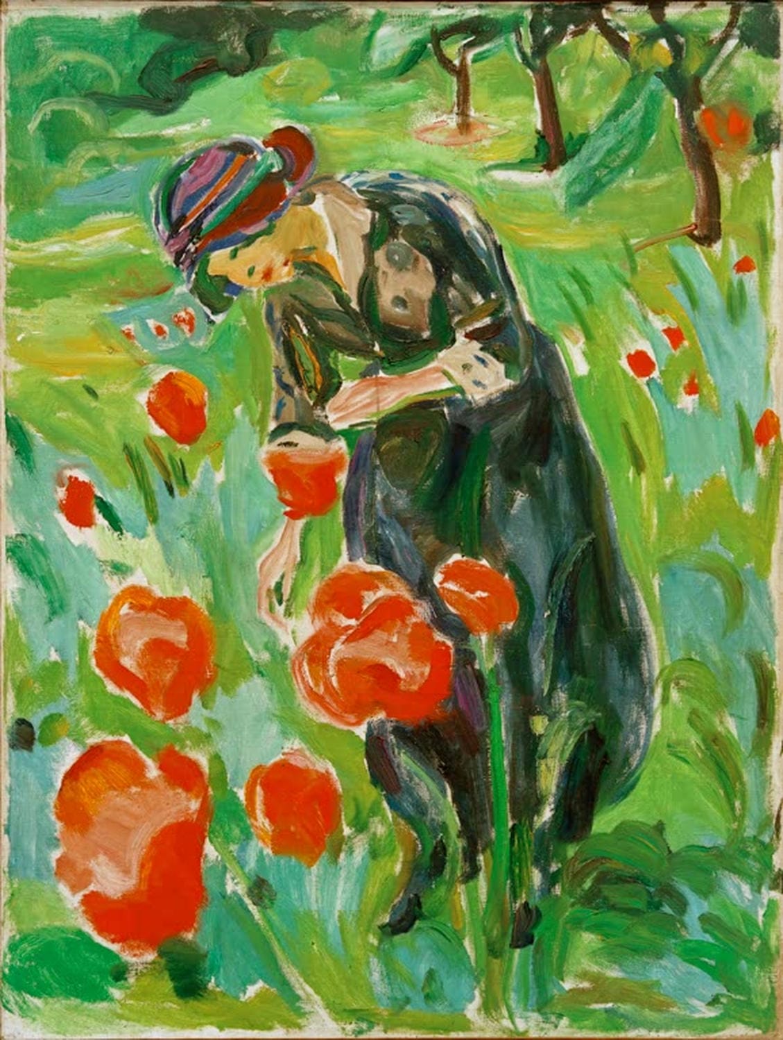 Frau mit Mohnblumen | Edvard Munch