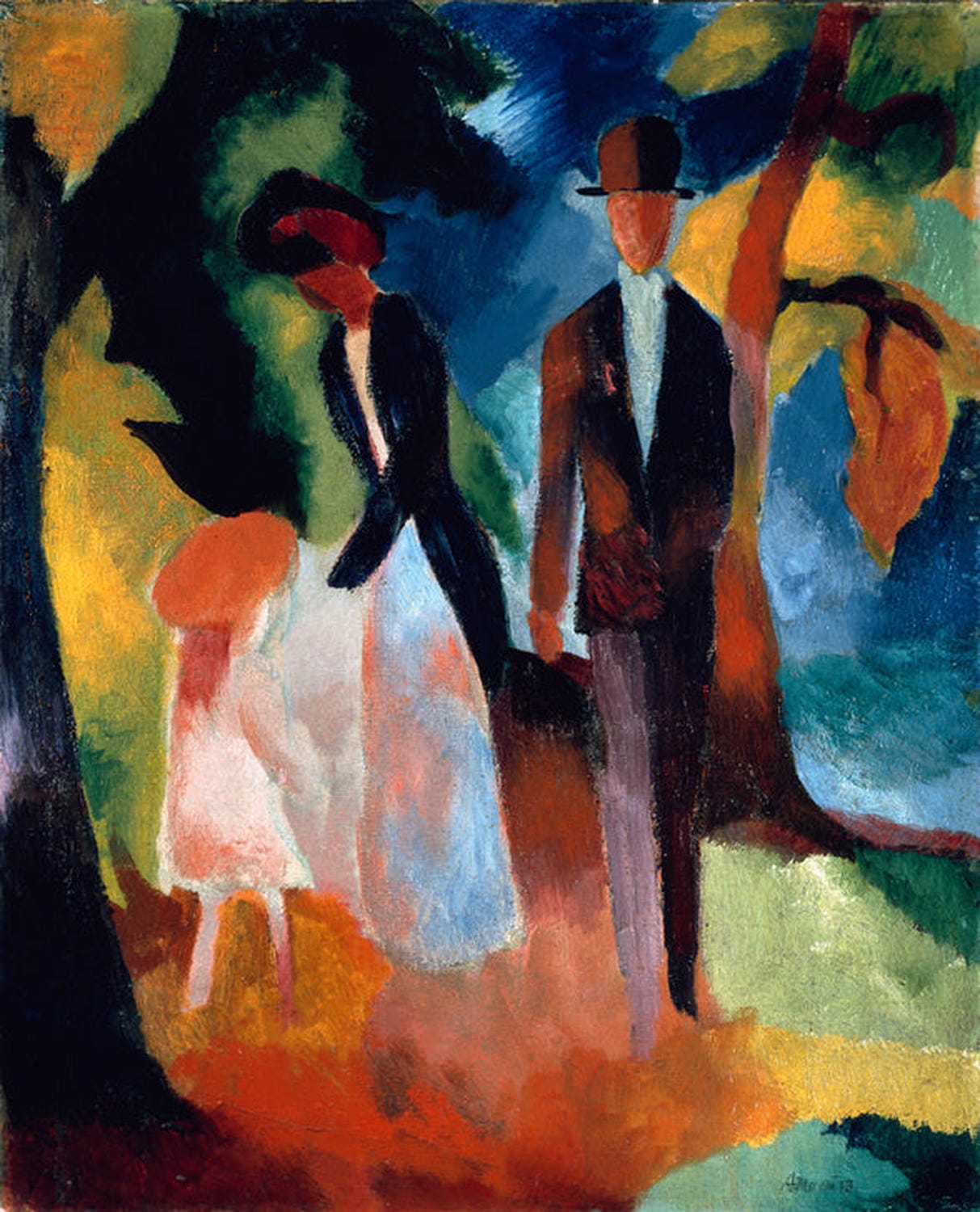 Kunstdruck: Leute am blauen See | August Macke