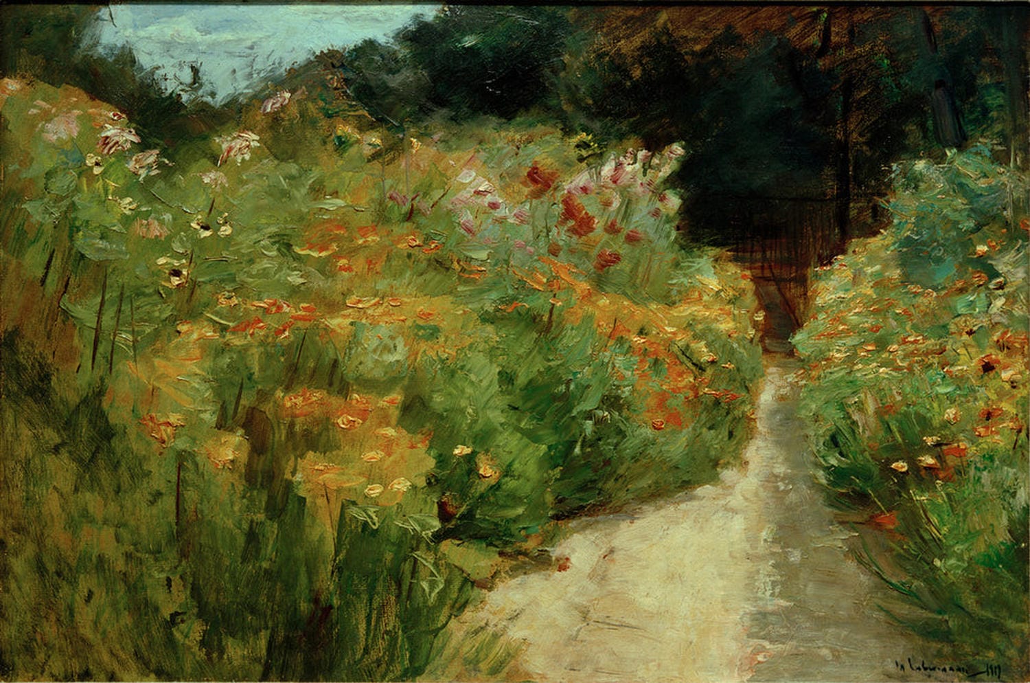 Max Liebermann Gemälde „Blumenstauden im Wannseegarten“ – Kunstdruck