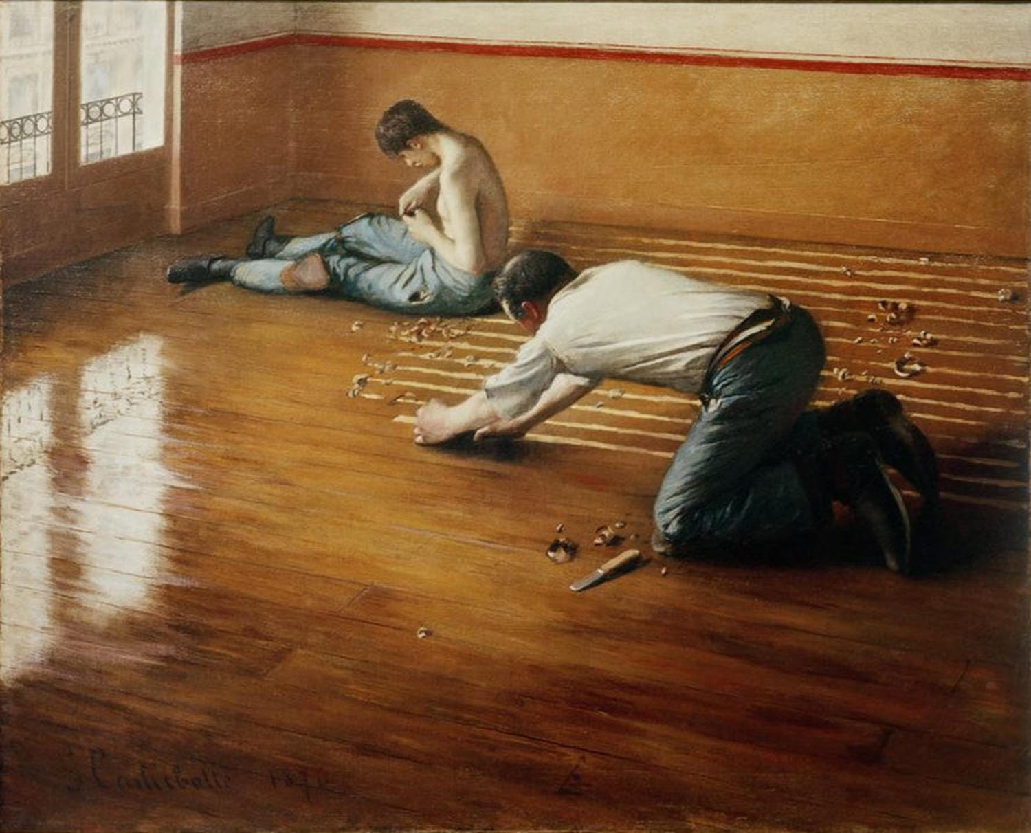 Kunstdruck: Die Parkettschleifer | Gustave Caillebotte
