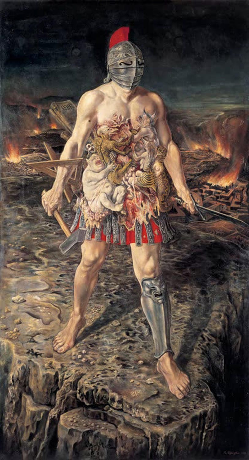 "Blinde Macht" – kritisches Gemälde von Rudolf Schlichter mit abstrahierter Macht-Darstellung.