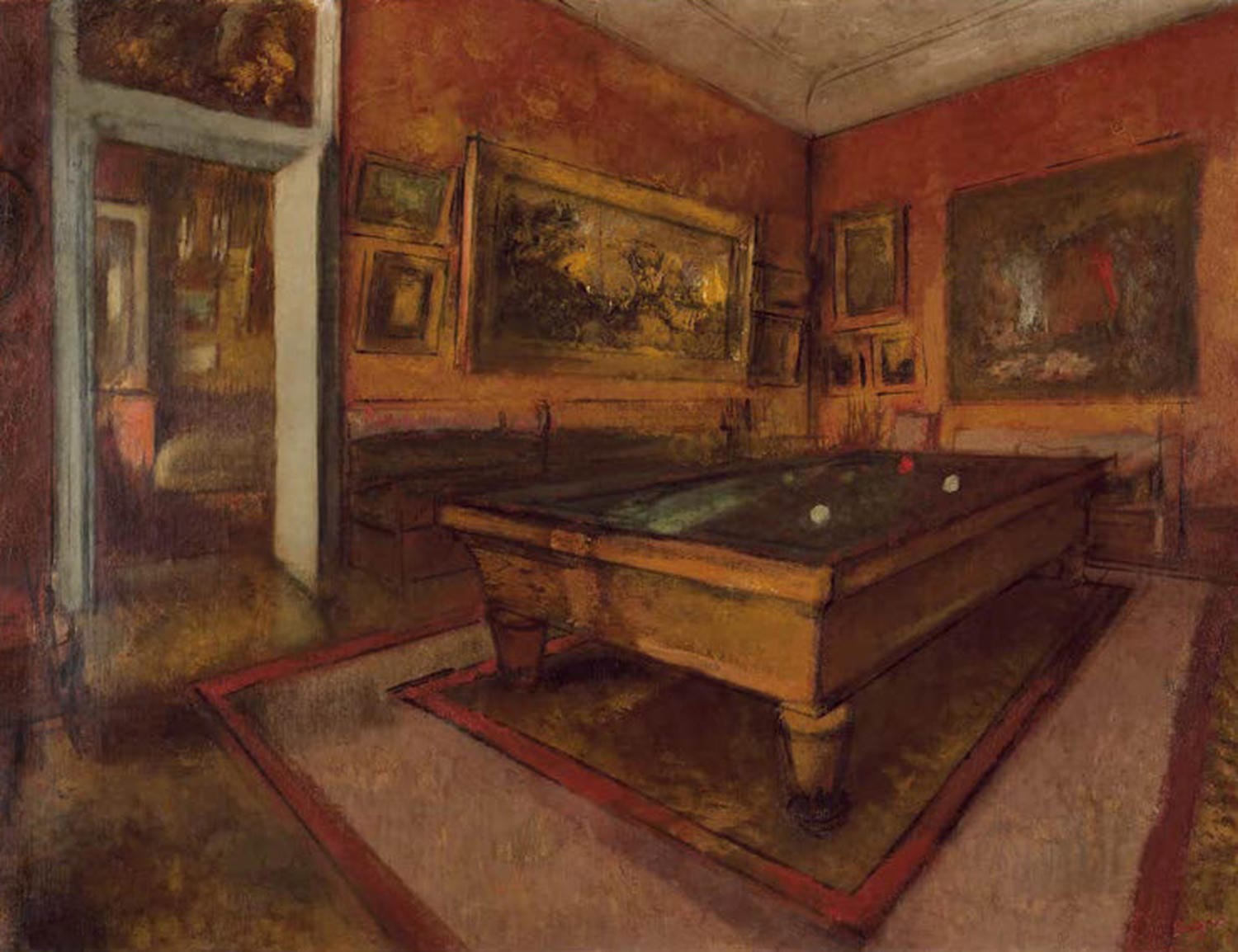 Billardsaal in Ménil-Hubert von Edgar Degas als Kunstdruck