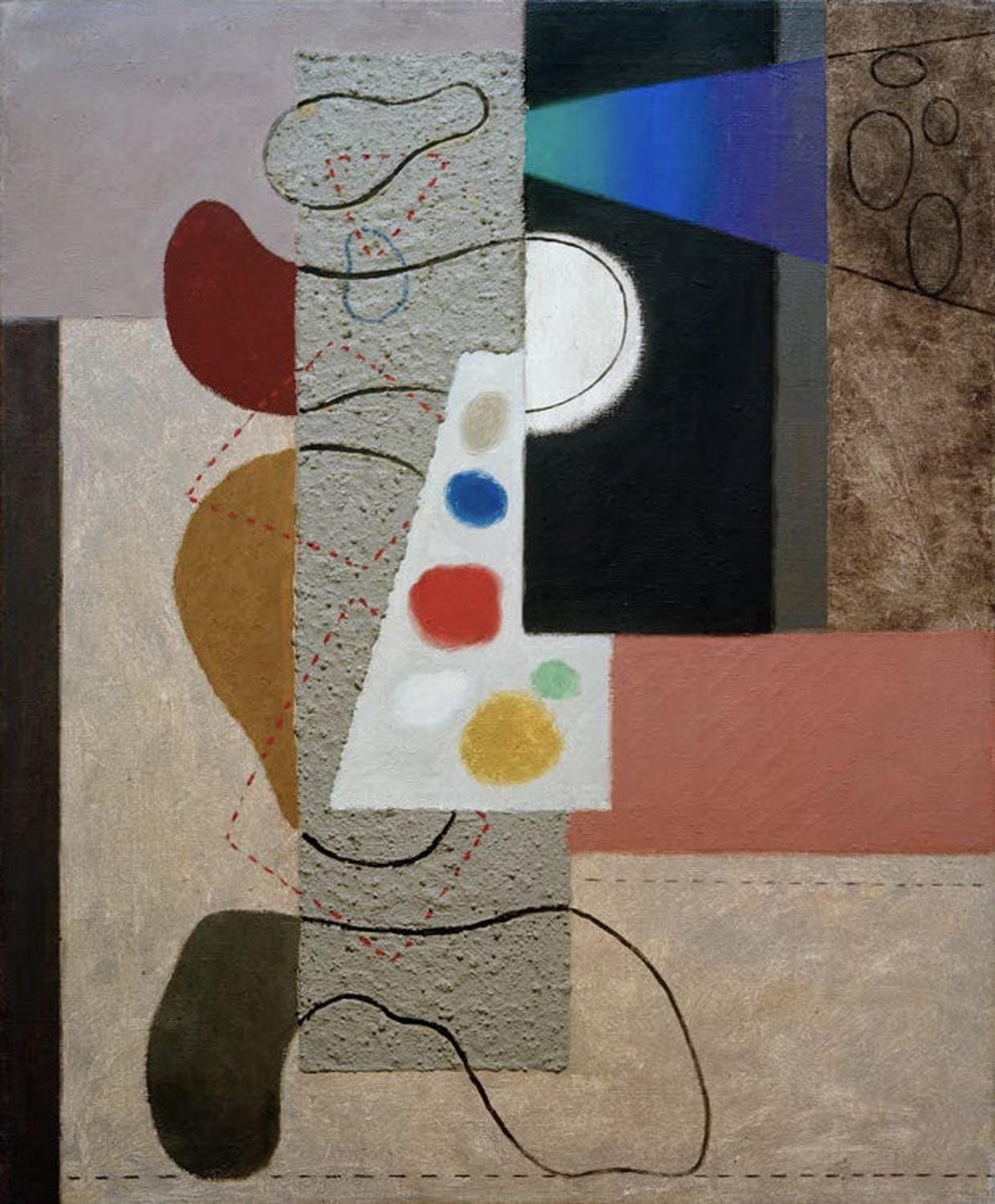 "Der Maler" von Willi Baumeister – abstrahierte Darstellung eines Künstlers in dynamischer Komposition.