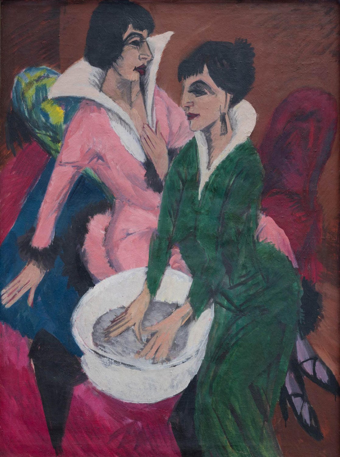 Zwei Frauen mit Waschbecken; Die Schwestern | Ernst Ludwig Kirchner