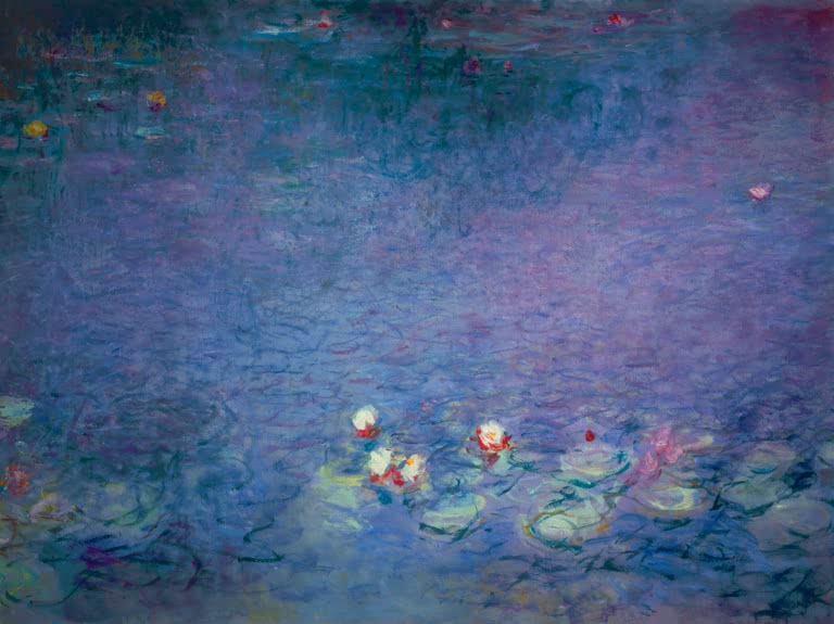 Der Seerosenteich ohne Weiden, Morgen | Claude Monet