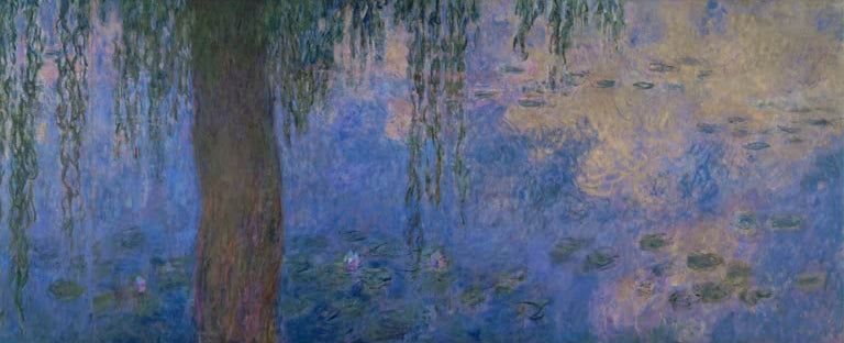 Der Seerosenteich mit Trauerweiden, Morgen mit Weiden | Claude Monet