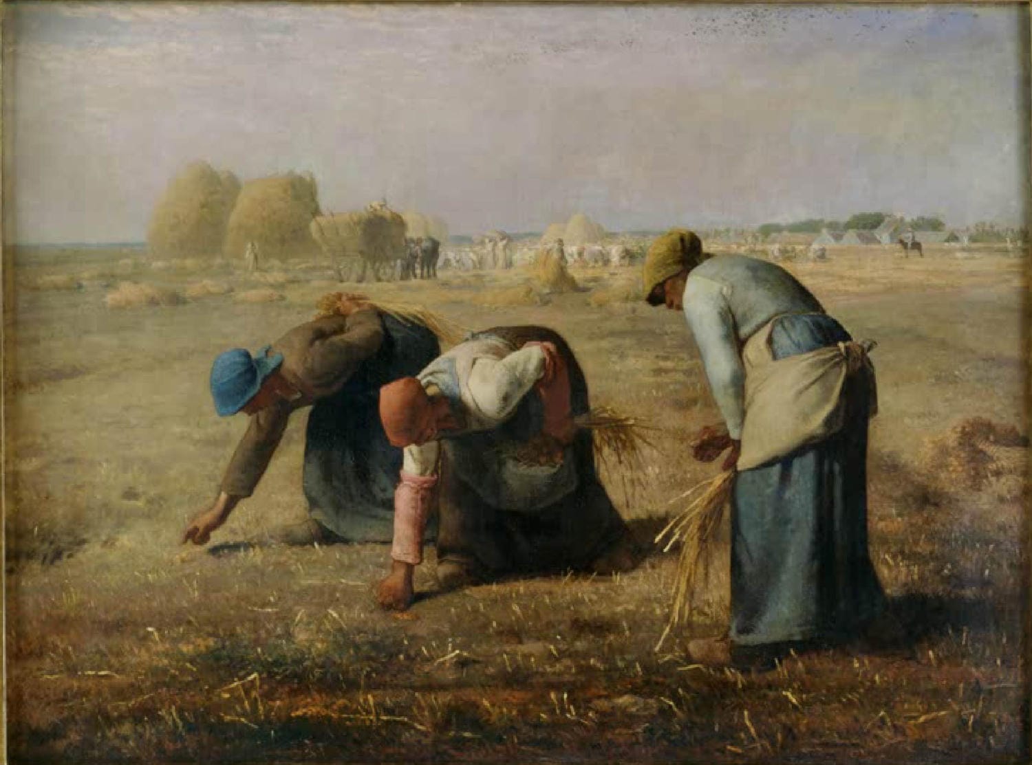 Jean-François Millet Gemälde „Die Ährenleserinnen“ – realistische Darstellung von Frauen bei der Ernte auf dem Feld.
