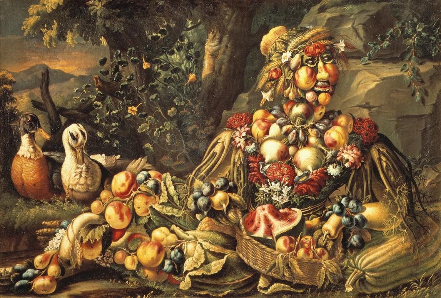 Gemälde „Der Sommer“ von Giuseppe Arcimboldo – Porträt aus Obst, Gemüse und Getreide