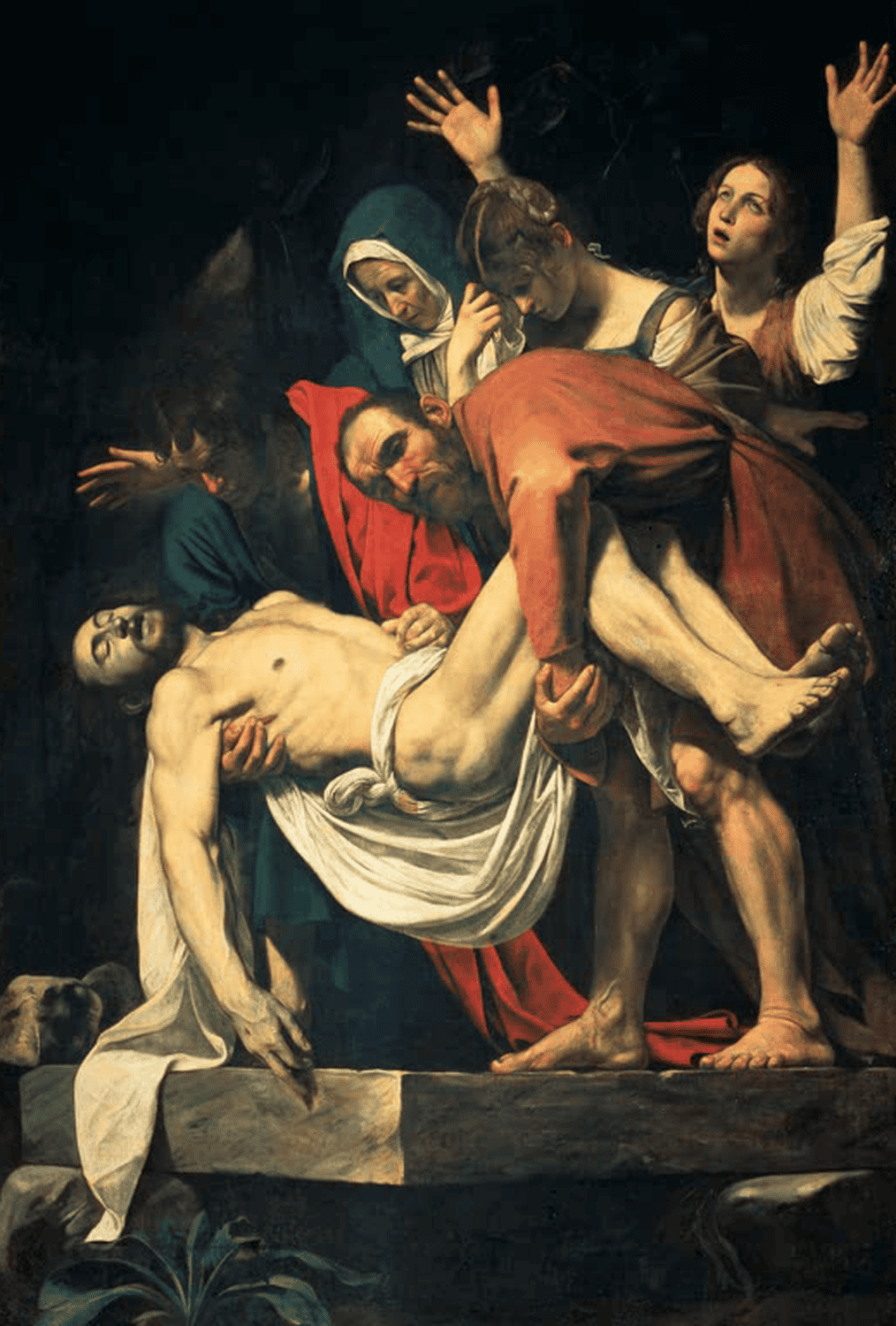 Grablegung Christi von Michelangelo Caravaggio – Barockes Gemälde von der Beisetzung Christi mit intensivem Hell-Dunkel-Kontrast