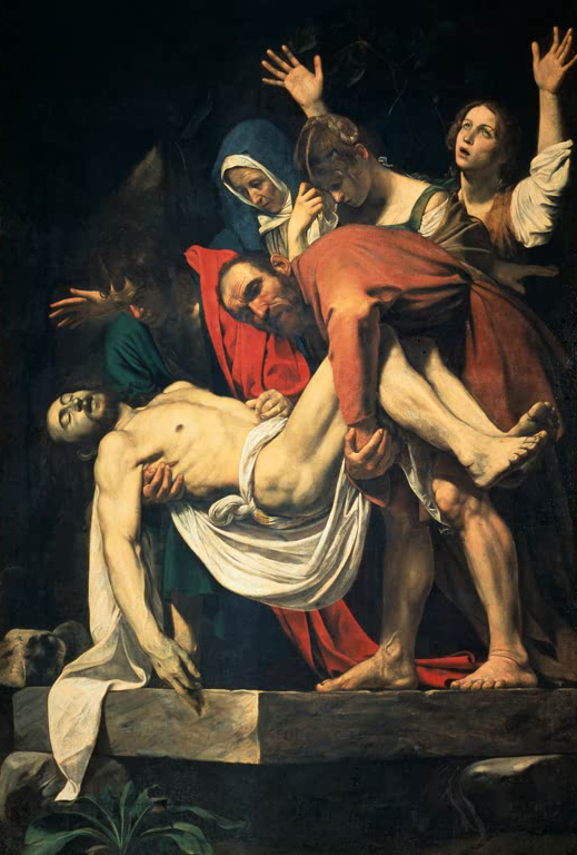 Grablegung Christi von Michelangelo Caravaggio – Barockes Gemälde von der Beisetzung Christi mit intensivem Hell-Dunkel-Kontrast