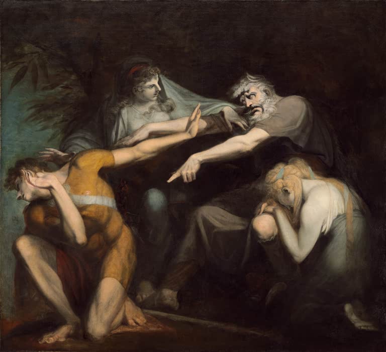 Ödipus verflucht seinen Sohn Polyneikes | Johann Heinrich Füssli