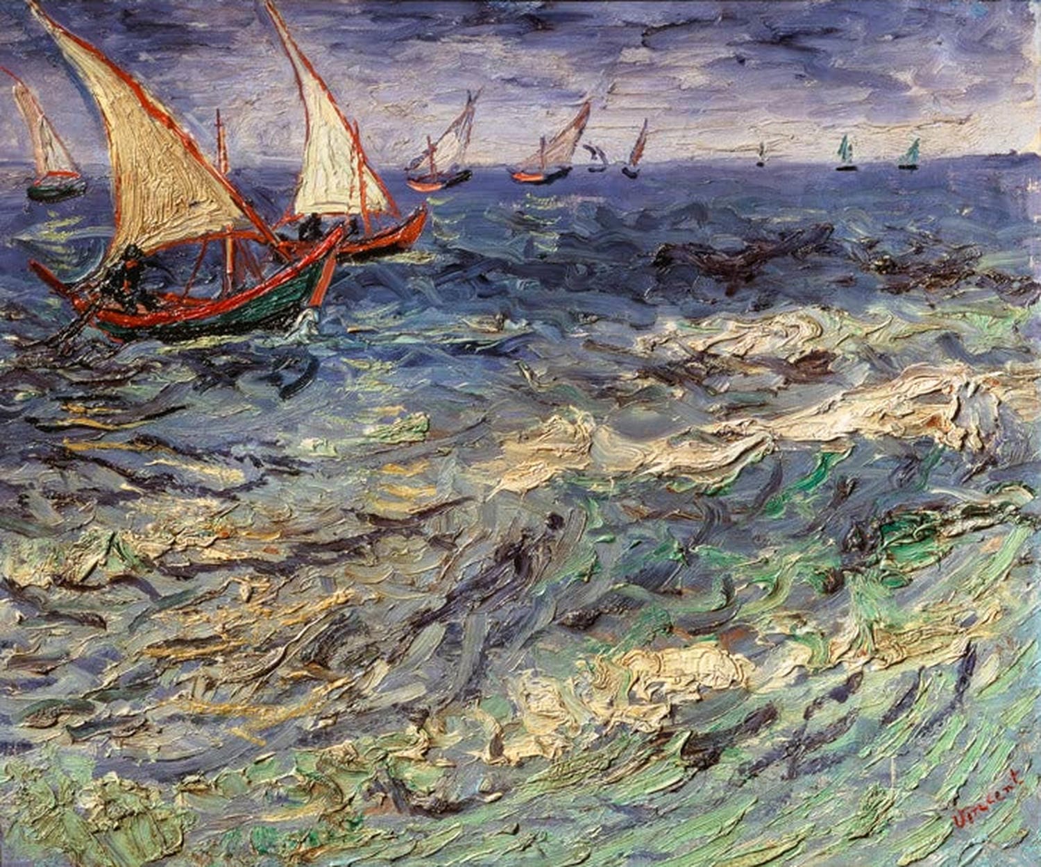 Fischerboote bei Saintes-Maries von Vincent van Gogh