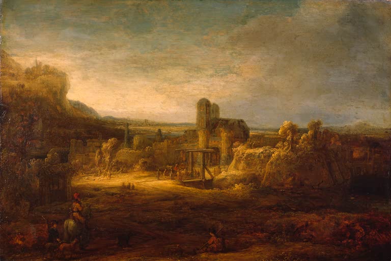 Landschaft mit einer Zugbrücke | Rembrandt van Rijn