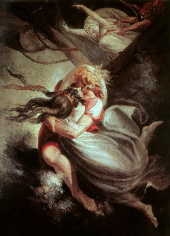 Amanda/Rezia stürzt sich mit Hüon ins Meer | Johann Heinrich Füssli