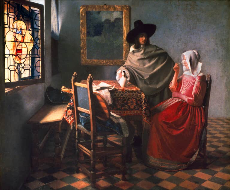 Herr und Dame beim Wein | Johannes Vermeer