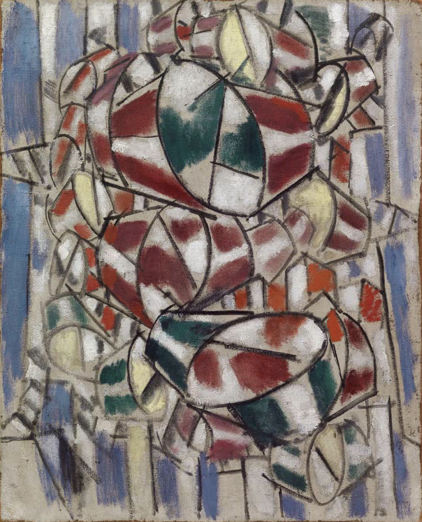 "Kontrast der Formen" von Fernand Léger – kubistische Komposition mit geometrischen Formen und kräftigen Farben.
