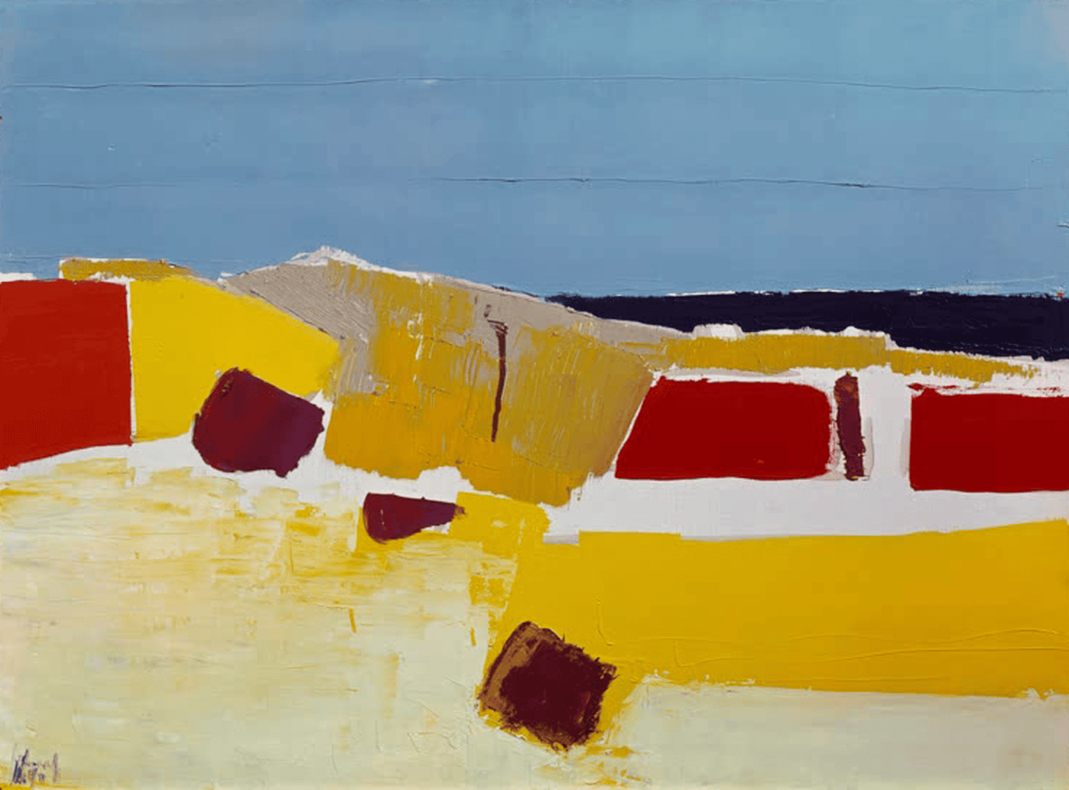 Agrigente von Nicolas de Staël – abstrakter Kunstdruck mit leuchtenden Farbblöcken und Landschaft