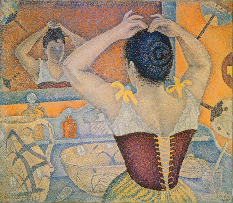 „Sich frisierende Frau“ von Paul Signac – Frau beim Frisieren in einer ruhigen, intimen Alltagsszene.