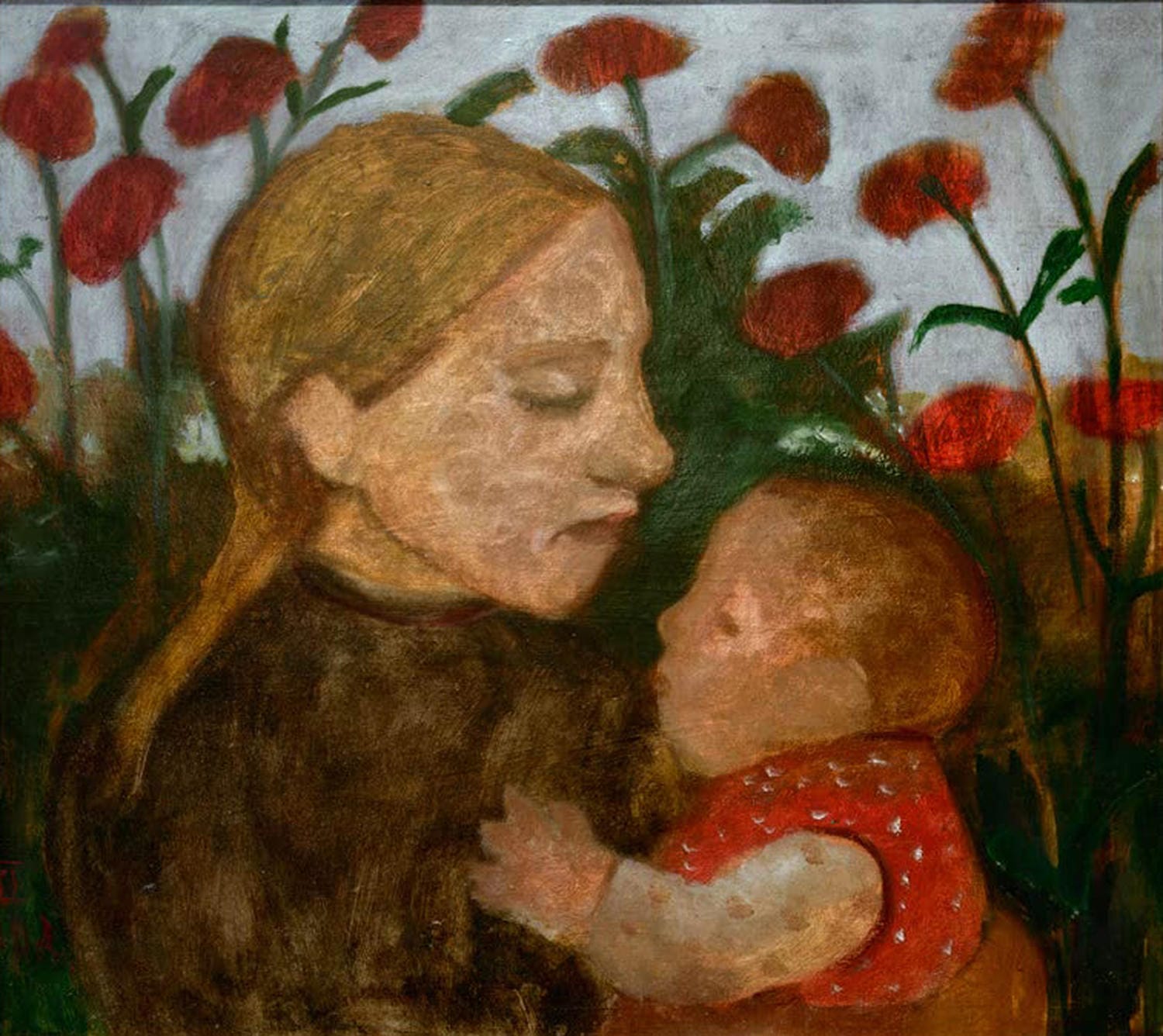 Porträt einer Frau mit Kind – „Mädchen mit Kind“ von Paula Modersohn-Becker.