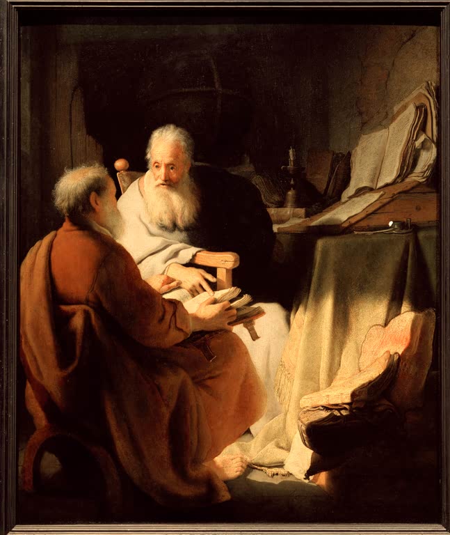 Zwei alte Männer im Gespräch | Rembrandt van Rijn