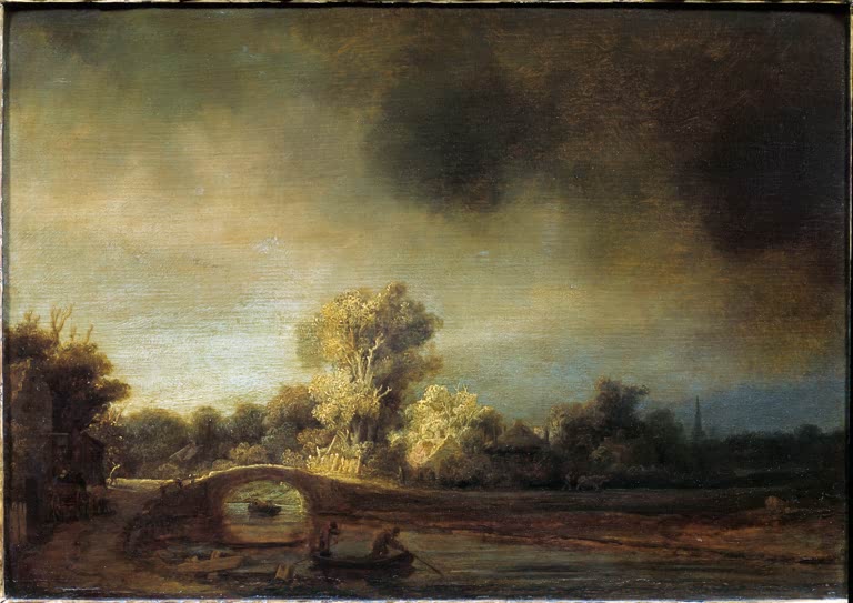 Landschaft mit Steinbrücke | Rembrandt van Rijn