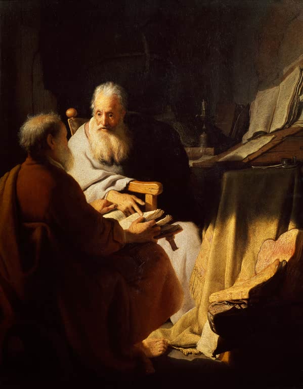 Zwei alte Männer im Gespräch | Rembrandt van Rijn