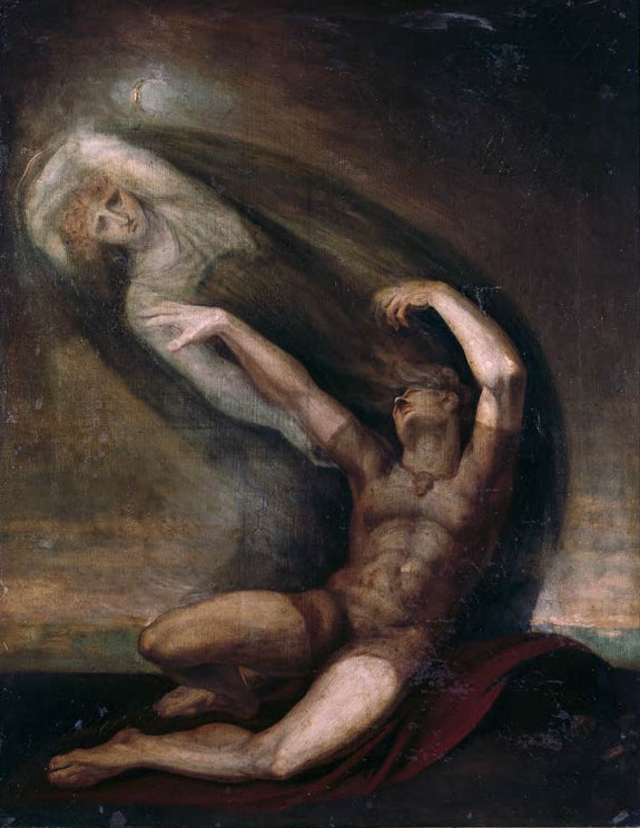 Kunstdruck des Gemäldes Achilleus greift nach dem Schatten des Patroklos von Johann Heinrich Füssli