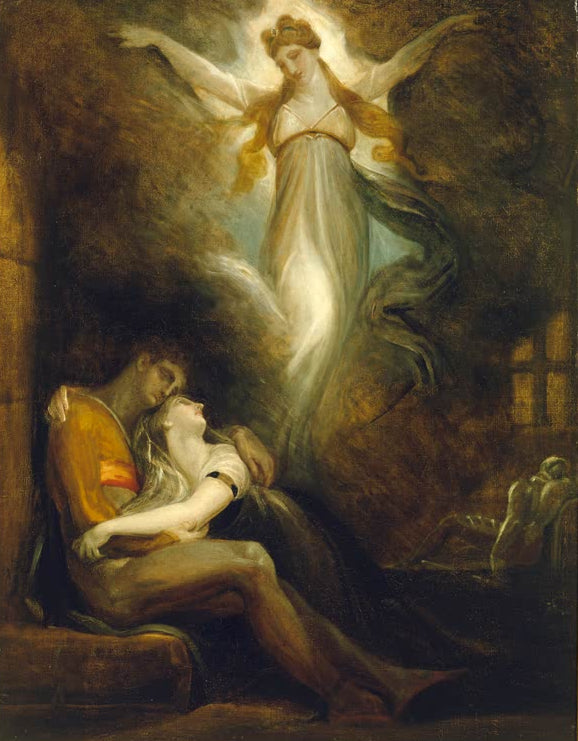 Kunstdruck des Gemäldes Das Gefängnis von Johann Heinrich Füssli