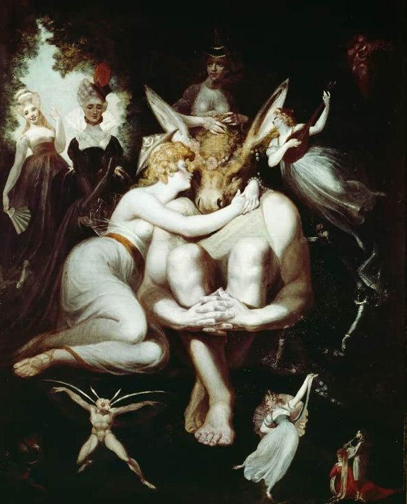 Kunstdruck Titania liebkost Zettel von Johann Heinrich Füssli als Poster oder Leinwandbild