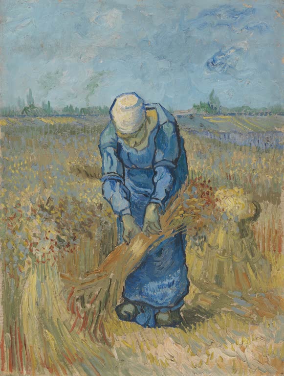 Bäuerin beim Binden von Garben (nach Millet) von Vincent van Gogh