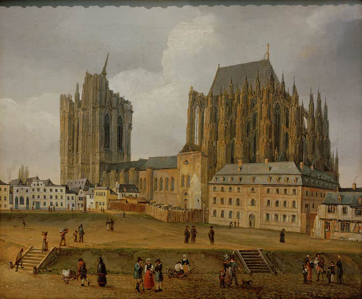 Der Kölner Dom von Südosten Gemälde von Johann Adolf Lasinsky als Kunstdruck