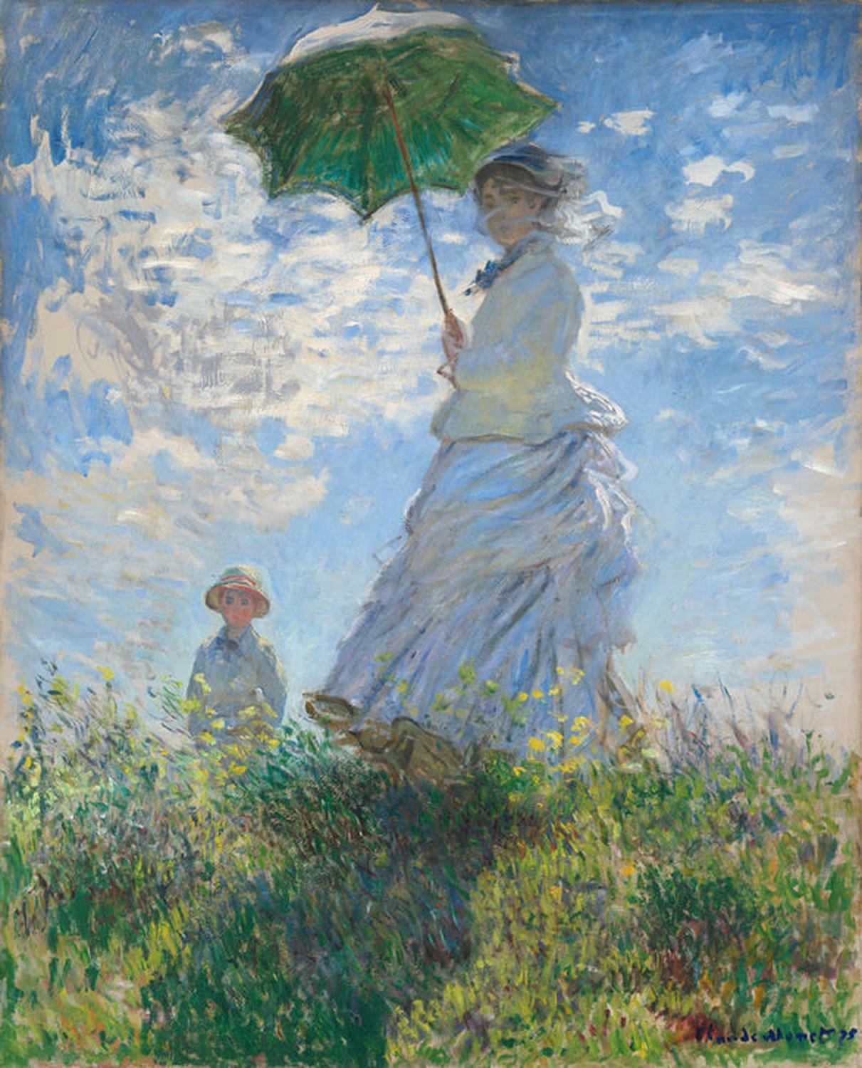 Claude Monets „Frau mit Sonnenschirm (Madame Monet und ihr Sohn)“ als hochwertiger Kunstdruck – ein impressionistisches Meisterwerk voller Licht, Bewegung und sommerlicher Poesie. Jetzt entdecken!