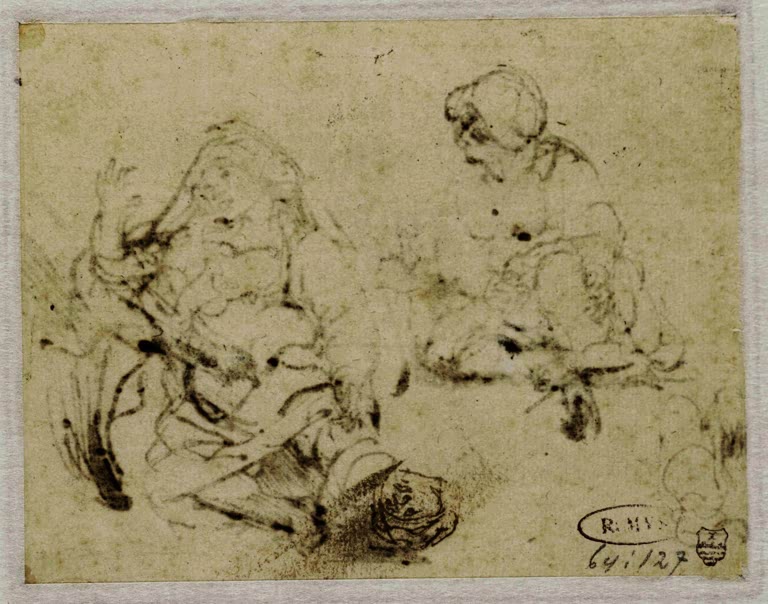 Kleine Studie zum Kopf der Kranken Frau | Rembrandt van Rijn
