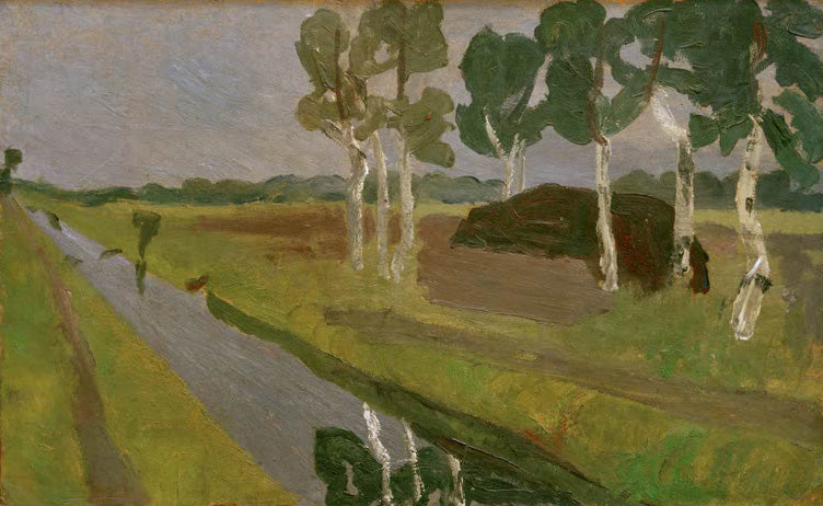 Graue Moorlandschaft von Paula Modersohn-Becker, expressionistische Darstellung eines Moorgebiets
