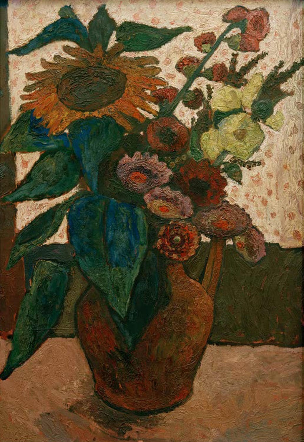 Kunstdruck „Stillleben Sonnenblume“ von Paula Modersohn-Becker – Blumenstillleben der Klassischen Moderne