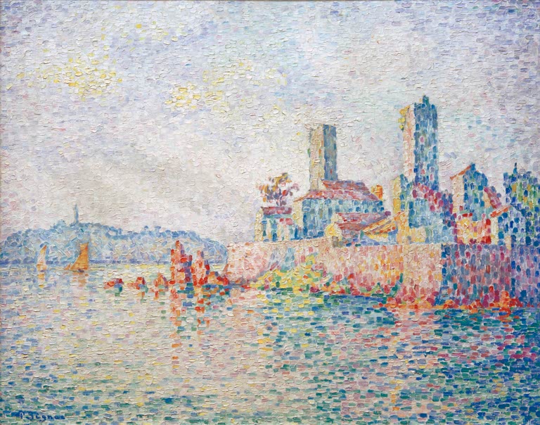 „Antibes, die Türme“ von Paul Signac – farbenfrohe neoimpressionistische Ansicht von Antibes mit historischen Türmen und mediterraner Küstenlandschaft.
