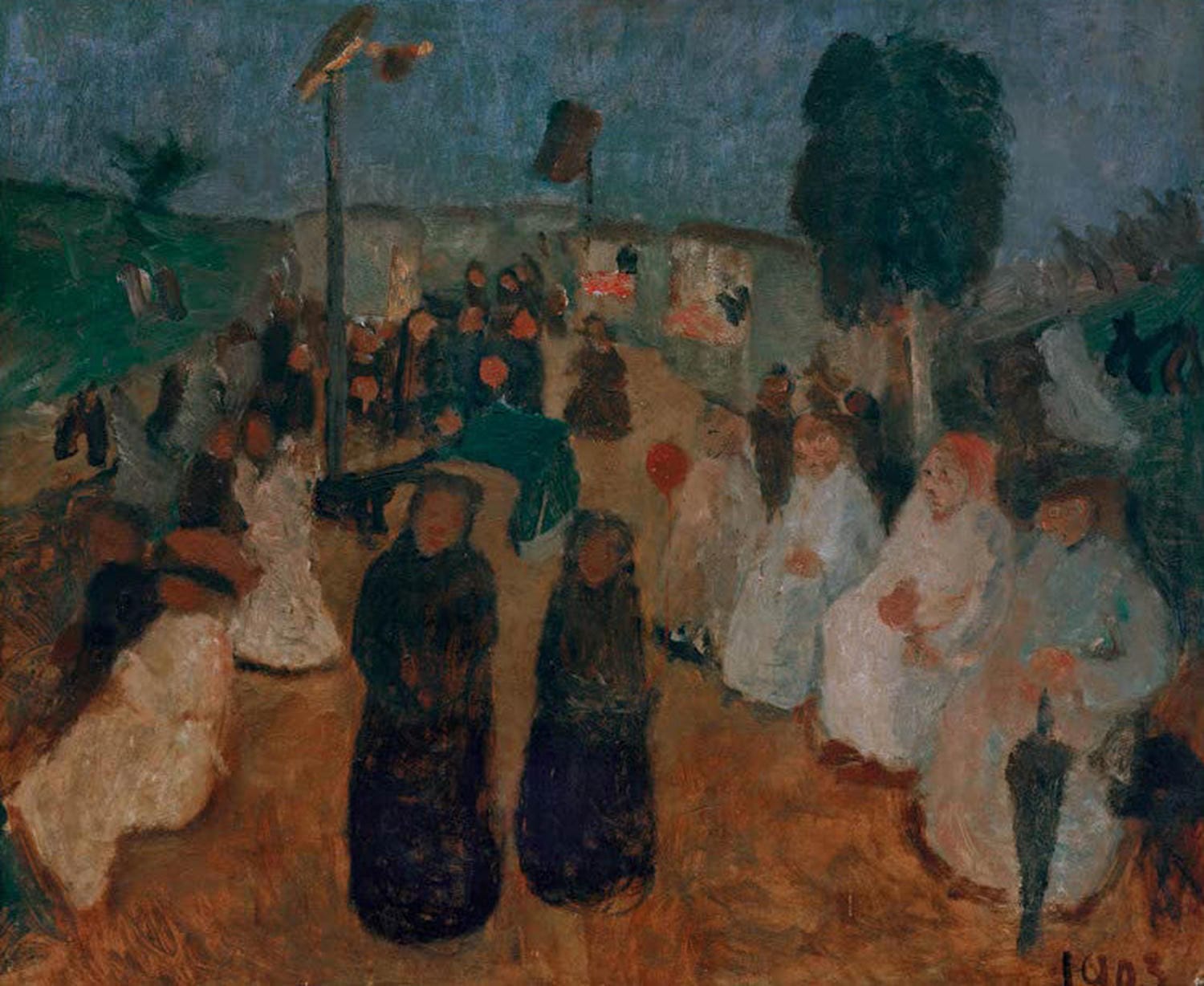 Kunstdruck „Fest in Worpswede“ von Paula Modersohn-Becker, ländliche Festszene mit Figuren in Worpswede