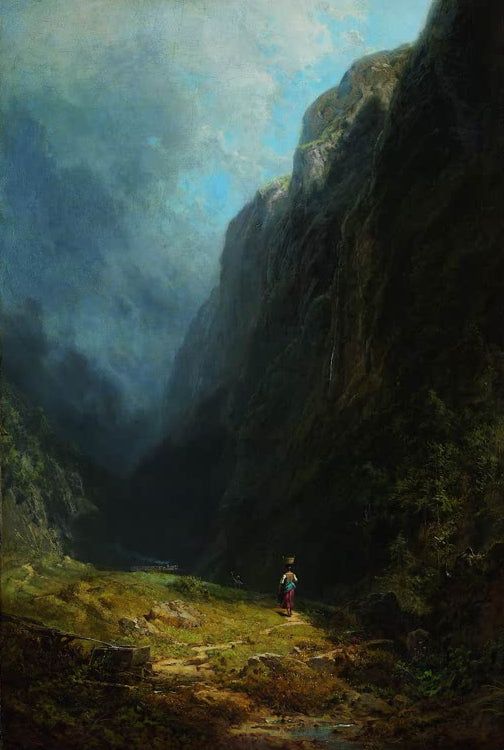 Auf der Alm (Landschaft mit Wendelstein) | Carl Spitzweg