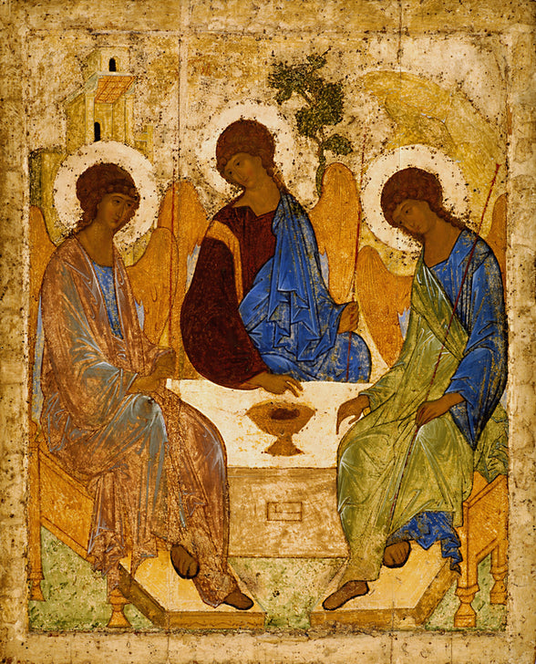 Andrei Rubljows „Heilige Dreifaltigkeit“ als hochwertiger Kunstdruck – eine der bedeutendsten Ikonen der Orthodoxie, voller spiritueller Tiefe, Harmonie und Licht. Jetzt entdecken!
