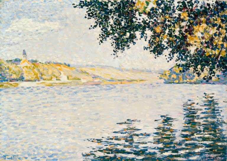 „Die Seine bei Herblay“ von Paul Signac – farbenfrohe neoimpressionistische Flusslandschaft mit Seine