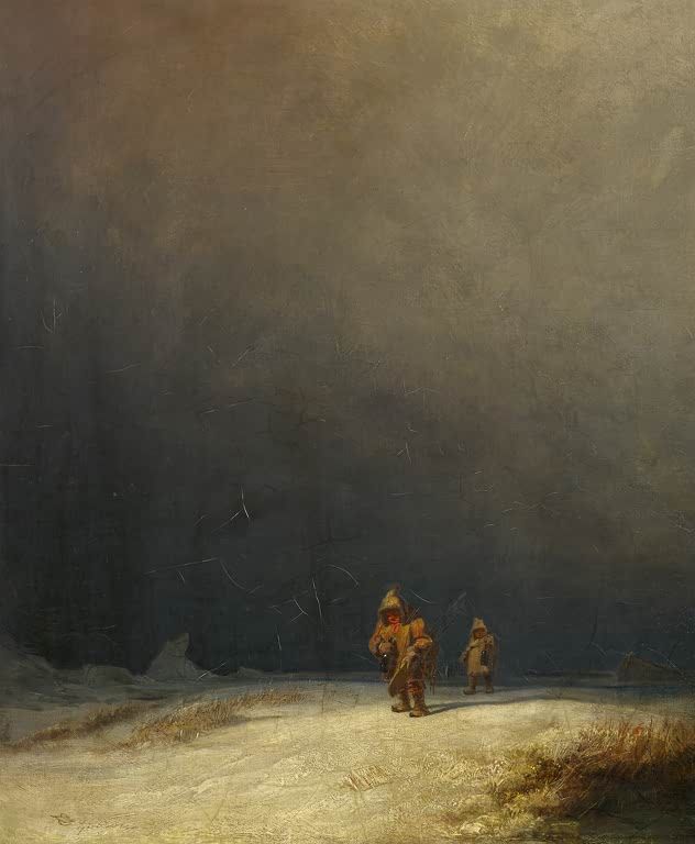 Lappländer im Winter (Heimkehr vom Wrack) | Carl Spitzweg