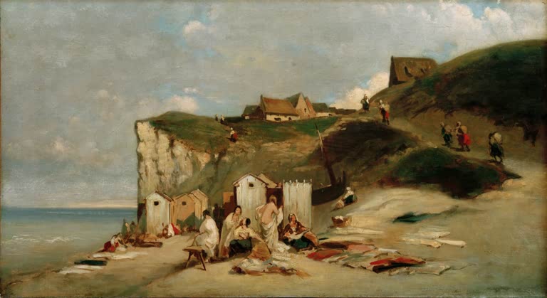 Badende Frauen am Meer bei Dieppe | Carl Spitzweg