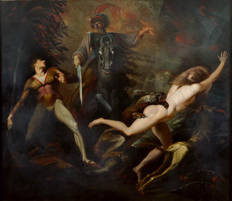 Theodore trifft im Wald das Gespenst seines Vorfahren Guido Cavalcanti | Johann Heinrich Füssli