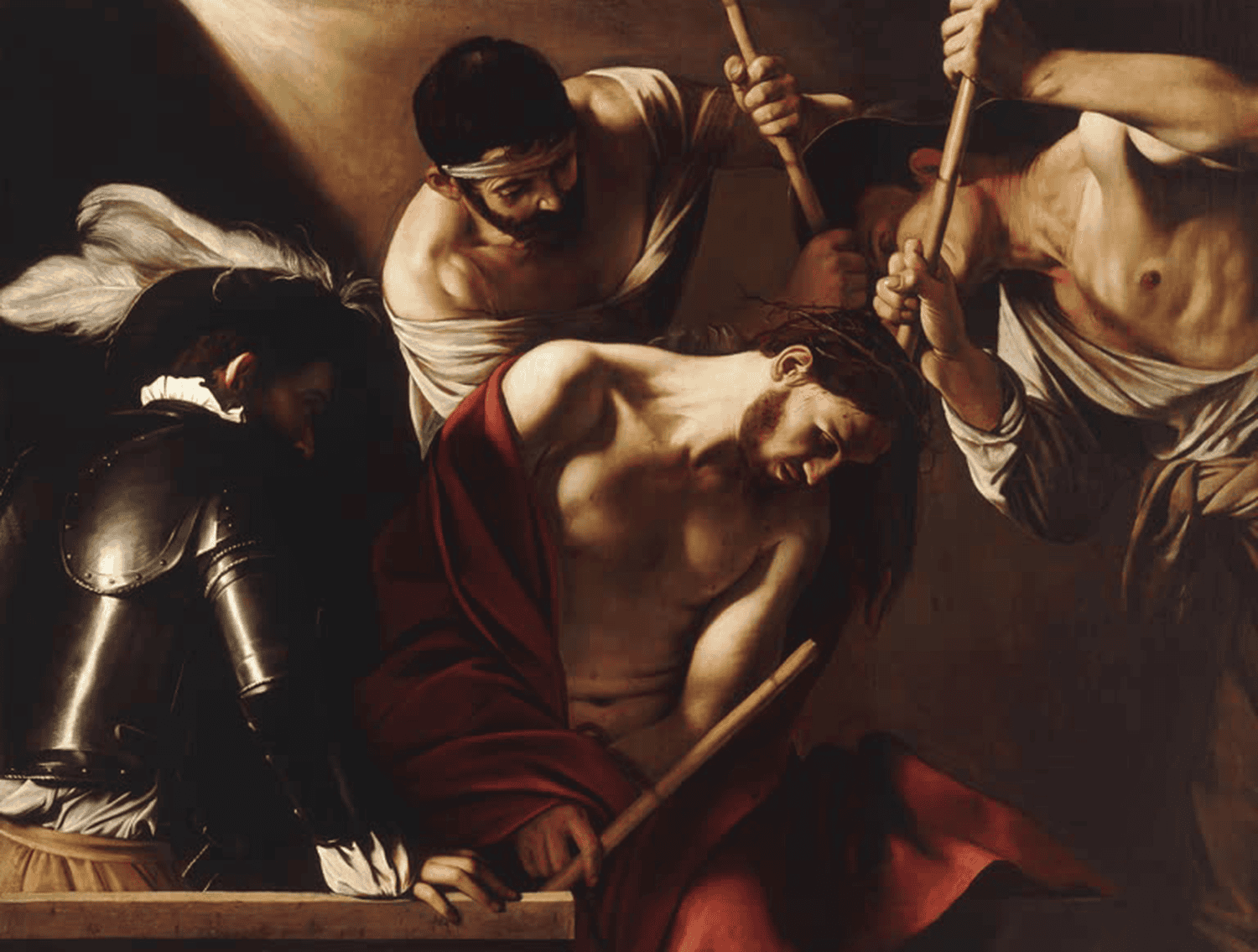 Opferung Isaaks von Michelangelo Caravaggio – Barockes Gemälde von Abraham, Isaak und Engel mit dramatischem Hell-Dunkel-Kontrast