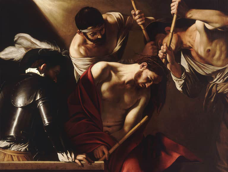 Opferung Isaaks von Michelangelo Caravaggio – Barockes Gemälde von Abraham, Isaak und Engel mit dramatischem Hell-Dunkel-Kontrast